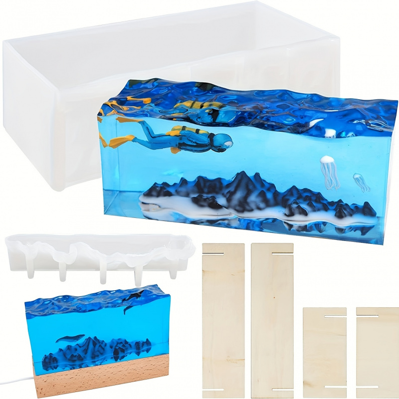 Resin Ocean Wave Mold - 1 مجموعة من قوالب الراتنج موجة