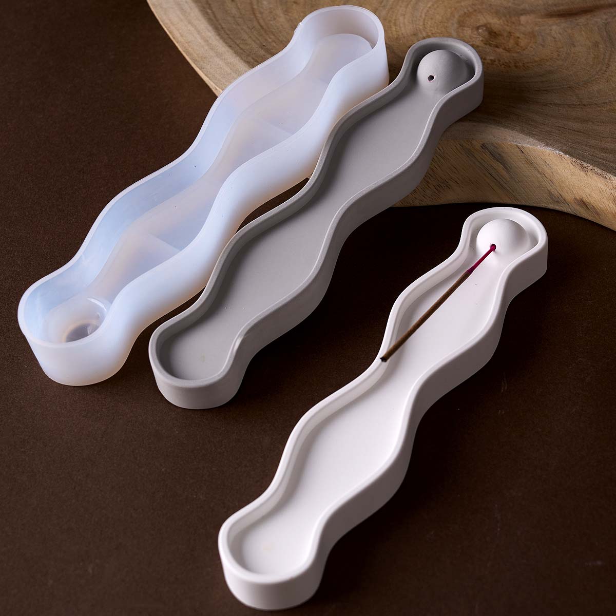 Serving Tray Mold - موجة طويلة البخور إدراج صينية قالب