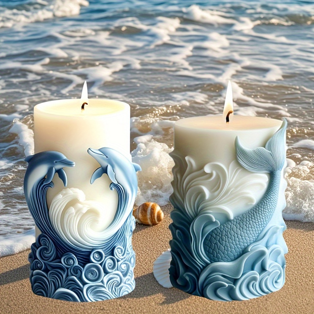 المحيط موضوع سيليكون قالب شمع  - مراجعة Resin Ocean Wave Mold وسعره