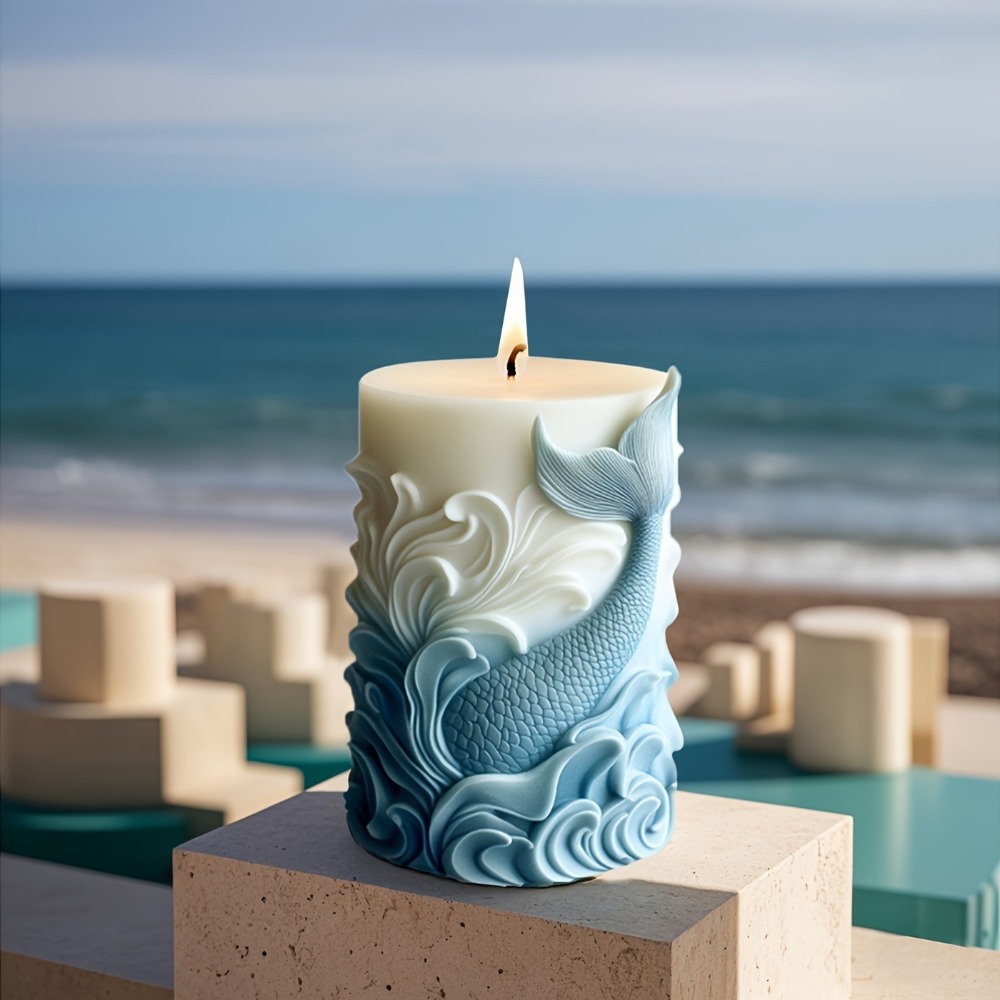 المحيط موضوع سيليكون قالب شمع  - مراجعة Resin Ocean Wave Mold وسعره