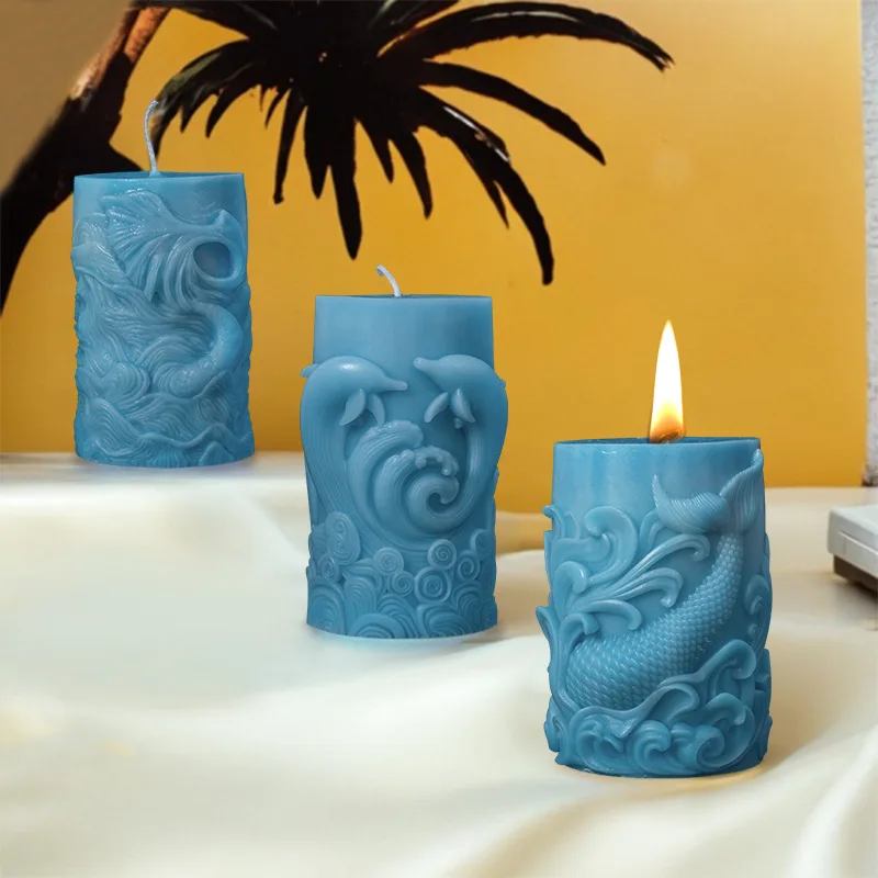 قالب شمع أسطواني سيليكون ، ديي - مراجعة Resin Ocean Wave Mold وسعره